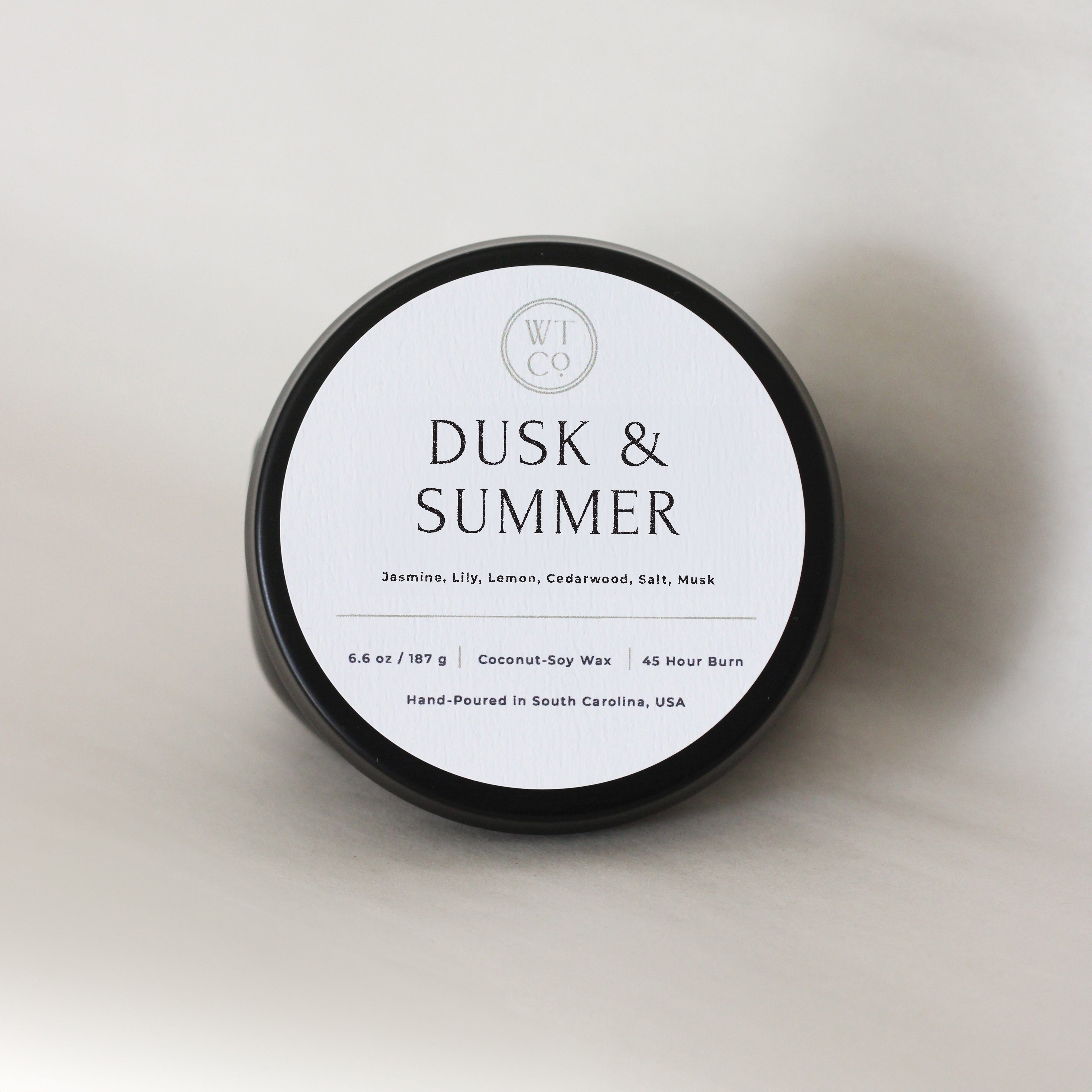 Dusk & Summer Travel Tin Coconut Soy Candle | Well-Taylored Co.